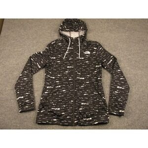 The North Face Womens XS Black White‎ Dash Print Full Zip Hoodie Jacket #2189